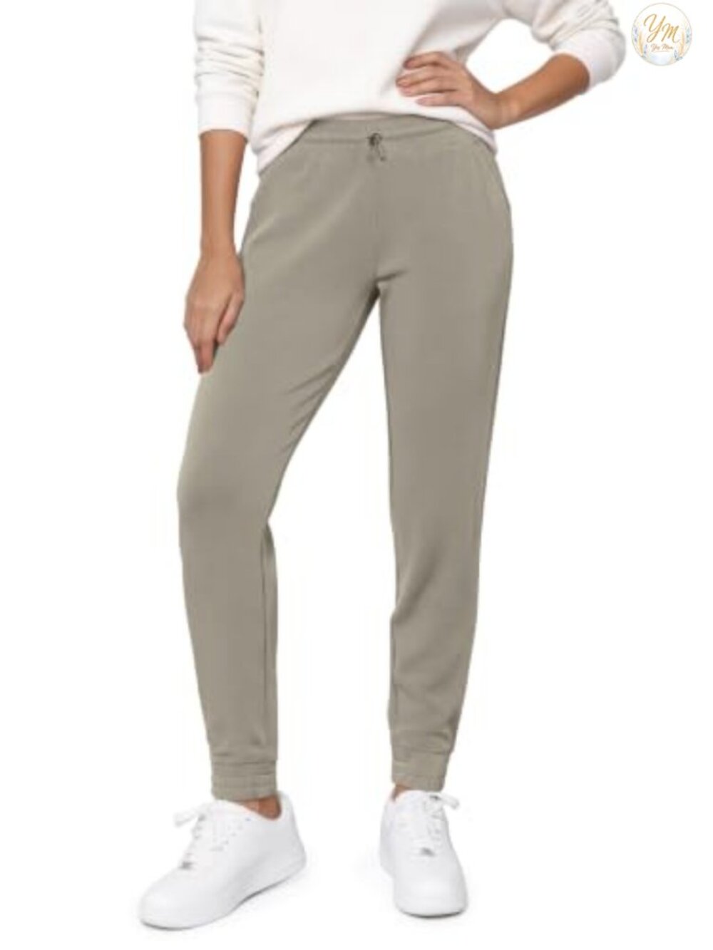 Women's Modal Soft Jogger Pants High Waist with Pockets Adjustable Shockcord